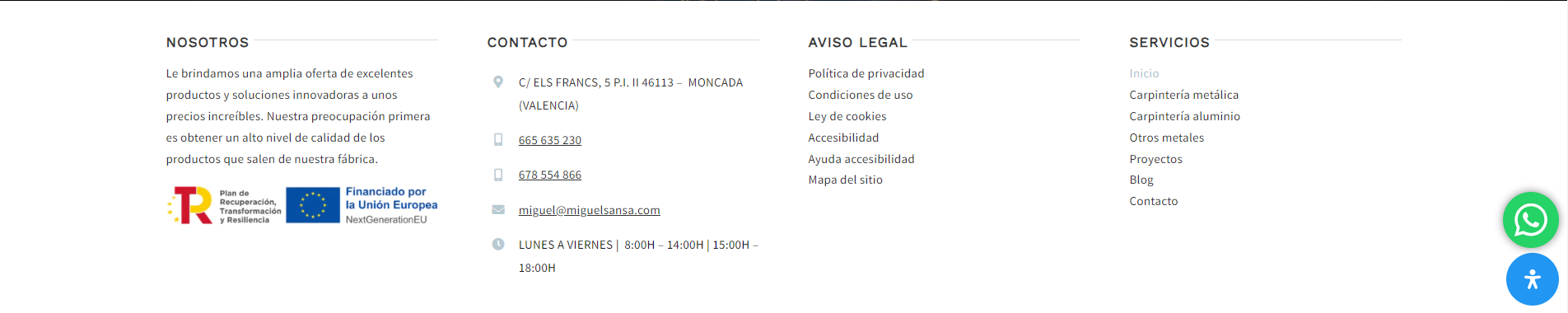 Ayuda accesibilidad, Ayuda accesibilidad, Carpinteria metalica Miguel Sansa